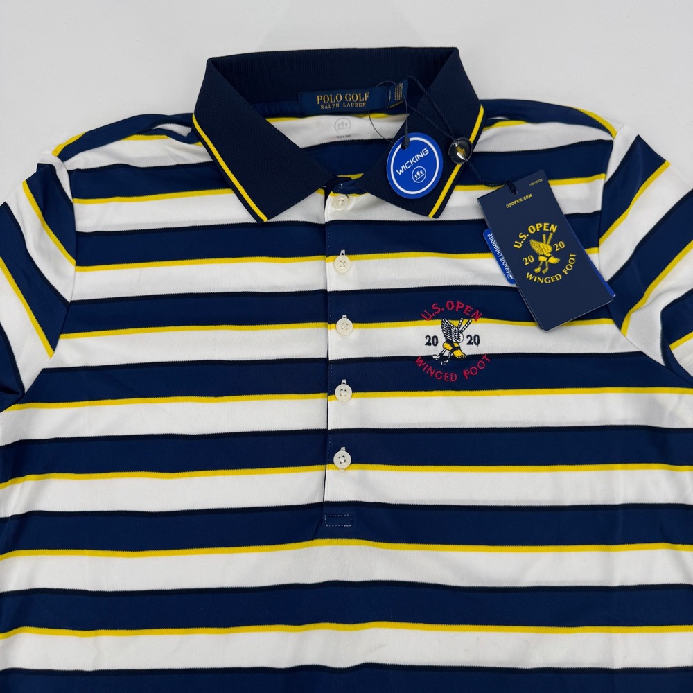 NEW Polo Golf Ralph Lauren Womens US Open Winged Foot Polo Shirt Striped Small